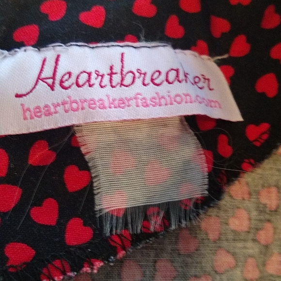 Heartbreaker heart patterned A-line dress VGUC size M - Picture 2 of 5